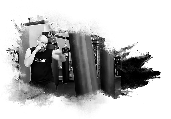 Impact Wrap Founder and CEO Dan Fradin working out on a smart heavy bag.